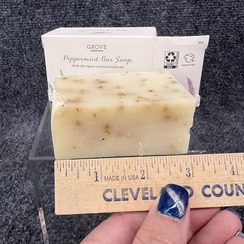 Grove Collaborative Peppermint Bar Soap 4 oz Organic Coconut & Olive Oil New